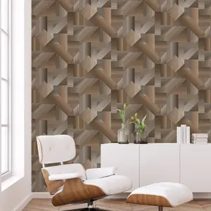 Galerie TexStyle Brown Shape Shifter Wallpaper Roll