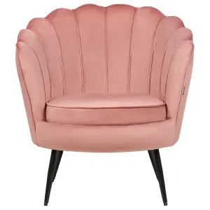 Beliani Retro Armchair LOVIKKA Velvet Pink