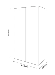 GoodHome Atomia Freestanding Matt anthracite & white Particle board Wardrobe (H)1875mm (W)1000mm (D)580mm