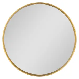 GoodHome Tisa Gold effect Round Wall-mounted Bathroom Mirror (H)60cm (W)60cm