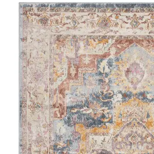 Traditional Persian Bordered Abstract Floral Easy to clean Rug for Dining Room-160cm X 230cm