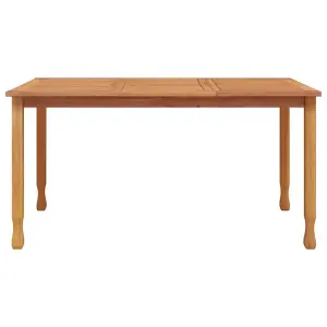 Berkfield Garden Dining Table 150x90x75 cm Solid Wood Teak