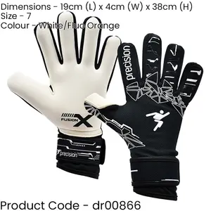 Size 7 PRO JUNIOR Goal Keeping Gloves Lightweight White/Orange Keeper Glove