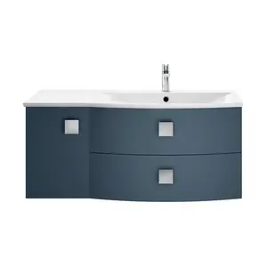 1000mm Wall Hung Single Vanity Unit Mineral Blue