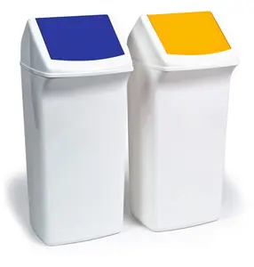 Durable DURABIN Square 40L Flip Swing Lid - Strong Recycling Bin Lid - Yellow