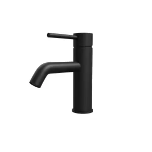 Nes Home Matt Black Deck Mounted Round Single Lever Basin Mono Tap with Waste