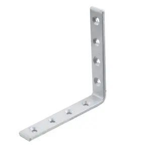 Abru Chrome effect Powder-coated Steel Heavy duty Angle bracket (H)20mm (W)120mm (L)120mm