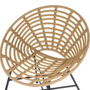 Set of 2 Garden Chairs ACERRA PE Rattan Light Brown