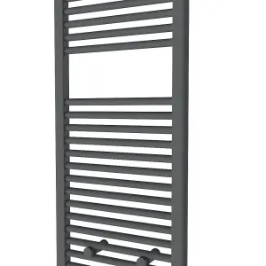 Right Radiators 1200x450 mm Vertical Straight Heated Towel Rail Radiator Ladder Warmer Anthracite