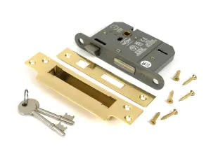 From The Anvil Polished Brass 3" 5 Lever BS Sash Lock KA