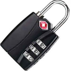 Dekton 3 Digit TSA Accepted Combination Security Padlock Safe Luggage Gym Lock