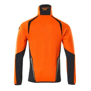 Mascot Accelerate Safe Microfleece Jacket with Half Zip (Hi-Vis Orange/Dark Navy)  (XX Large)