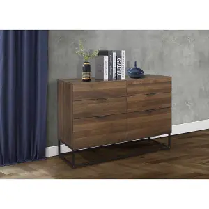 Birlea Houston 6 Drawer Chest Walnut