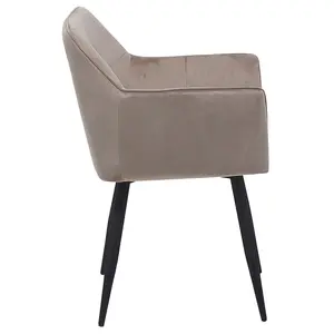 Set of 2 Dining Chairs JASMIN Velvet Taupe