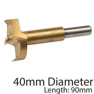 PRO 40mm Titanium Coated Forstner Bits Flat Bottom Hole Saw / Core Drill Cutter