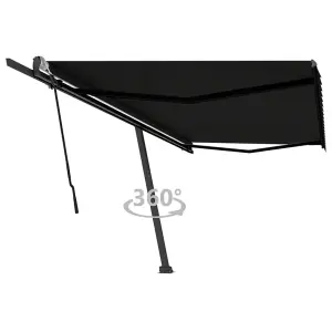 Berkfield Freestanding Manual Retractable Awning 500x300 cm Anthracite