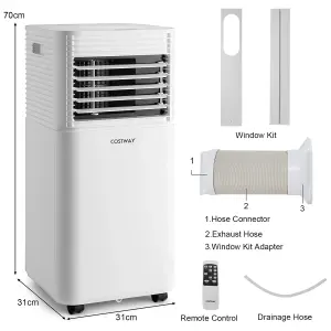 Costway 3-in-1 Portable Air Conditioner 9000 BTU Mobile Air Cooler w/ Fan & Dehumidifier Mode