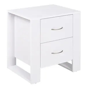 Hopkint 2 Drawer Bedside Table White