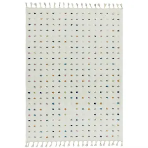 Dotted Kilim Modern Moroccan Easy to clean Rug for Dining Room-200cm X 290cm