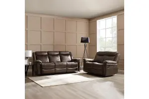 Rowan 2 Seater Recliner Sofa, Dark Brown Faux Leather