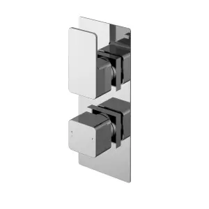 Empire Square Concealed Thermostatic Twin Shower Valve with Diverter (2 Outlets) - Chrome - Balterley