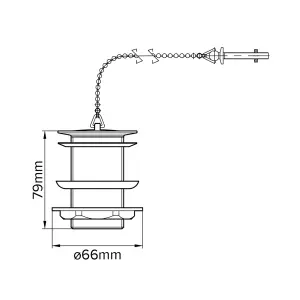 Flomasta Matt White Polypropylene Plug & chain Waste (Dia)66mm