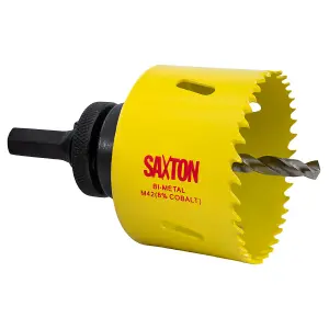 Saxton HSS Hole Saw M42 Bi-Metal 8% Cobalt Heavy Duty with Arbor (14mm - 230mm) - 73mm (2.7/8") + Arbor