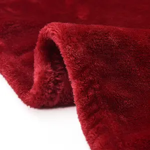 EHC Super Soft Fluffy Snugly Solid Flannel Fleece Throws for Sofa Bed Blankets, Wine 200cm x 240 cm