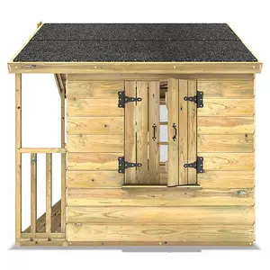 Rebo 5FT x 5FT Childrens Wooden Garden Playhouse - Raven