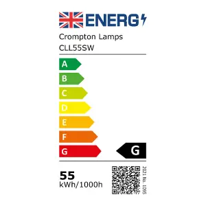 Crompton Lamps CFL PLL 55W 4-Pin Dimmable Single Turn White Frosted L-Type