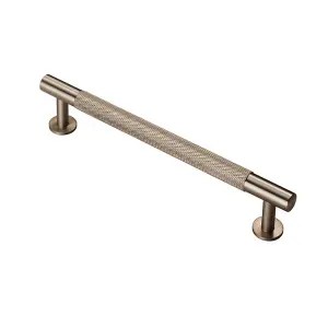 2x Knurled Bar Door Pull Handle 190 x 13mm 160mm Fixing Centres Satin Nickel