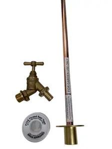 FixTheBog™ UK Made Brass Outdoor Garden Tap Hose Watering 1/2" Double Check valve 350mm Through Wall Kit PTFE Hozelock Adaptor