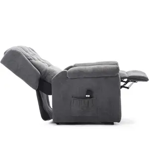 Barnsley Fabric Electric Single Motor Riser Rise Recliner Lift Mobility Tilt Armchair Charcoal