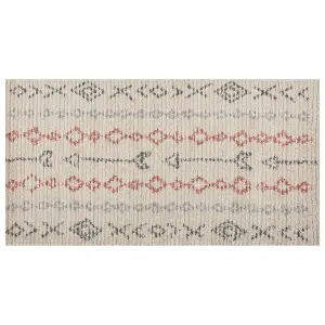 Cotton Area Rug 80 x 150 cm Beige DISPUR