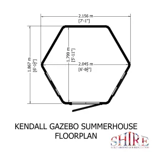 Kendall Hexagon Summerhouse with 2 opening windows