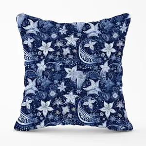 Paisley Christmas Stars Blue Cushions 60cm x 60cm