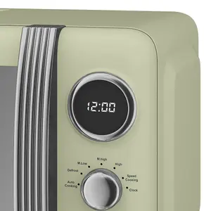 Swan Retro 800W Digital Microwave Green