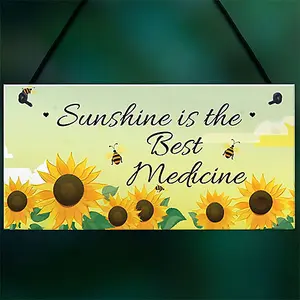 Red Ocean Sunshine In The Best - Novelty Hanging Garden Sign For Gardener - Garden Home Decor Plaques For Summer House