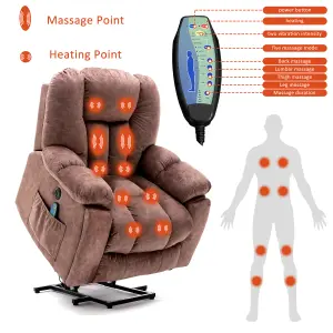 Power Massage Lift Recliner Chair with Heat and Message Single Sofa with Safety Motion Reclining Mechanism