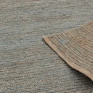 Jute Silver Plain Handmade Modern Rug for Bedroom & Living Room-200cm X 300cm