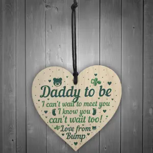 Red Ocean Daddy To Be Gifts Card From Bump Wooden Heart Daddy Christmas Presents Gifts For Dad