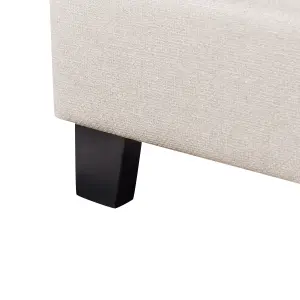 Fabric EU Single Bed Light Beige ROANNE