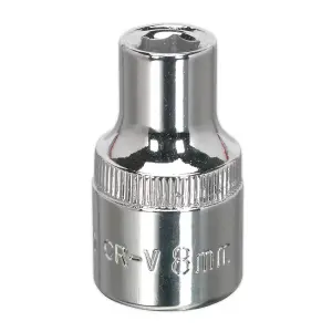 Sealey WallDrive Socket 8mm 1/2" Square Drive Fully Polished Finish Tool SP1208