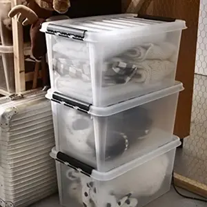 Classic Box 65 Polypropylene Transparent Storage with Lid, 65 Litre