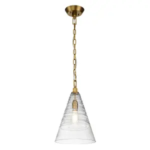 Luminosa Feiss Elmore Dome Pendant Ceiling Light Burnished Brass