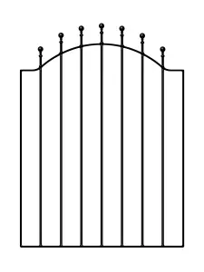 MANA Ball Top Low Bow Metal Garden Gate 880mm GAP x 1041mm High WESB