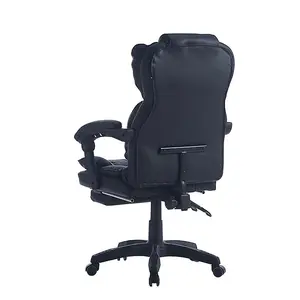 Executive  Swivel Black Office Chair PU Leather Computer Desk Chair With Footrest