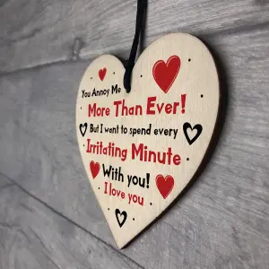 Red Ocean Funny Valentines Gift For Boyfriend Rude Gifts For Him Novelty Wooden Heart Sign Gift For Husband