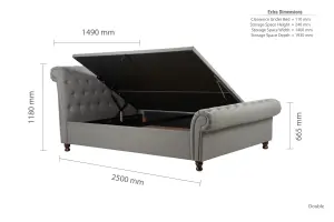 Birlea Castello Double Side Ottoman Bed Grey