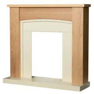 Adam Chilton Fireplace in Oak & Cream, 39 Inch